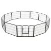 Dog Playpen 12 Panels Steel 31.5"x23.6" Black