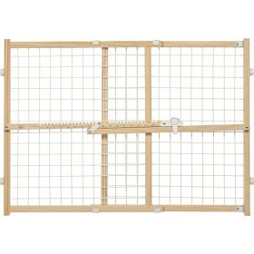 MidWest Wire Mesh Wood Presuure Mount Pet Safety Gate (Option: 24" tall)